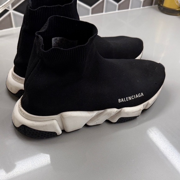 Balenciaga Men's Black and White Sock Sneakers - Picture 3 of 3